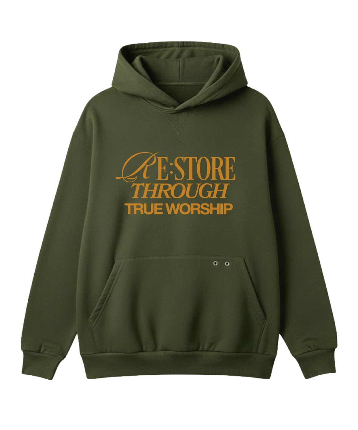 리스토어(RESTORE) Signature hoodie [Khaki]