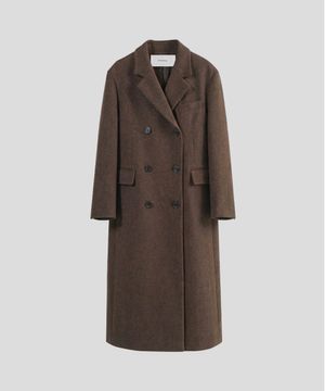 울 블렌디드 더블 코트 [브라운]