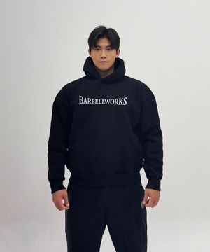 레터링 헤비고중량 이중지후드티셔츠
