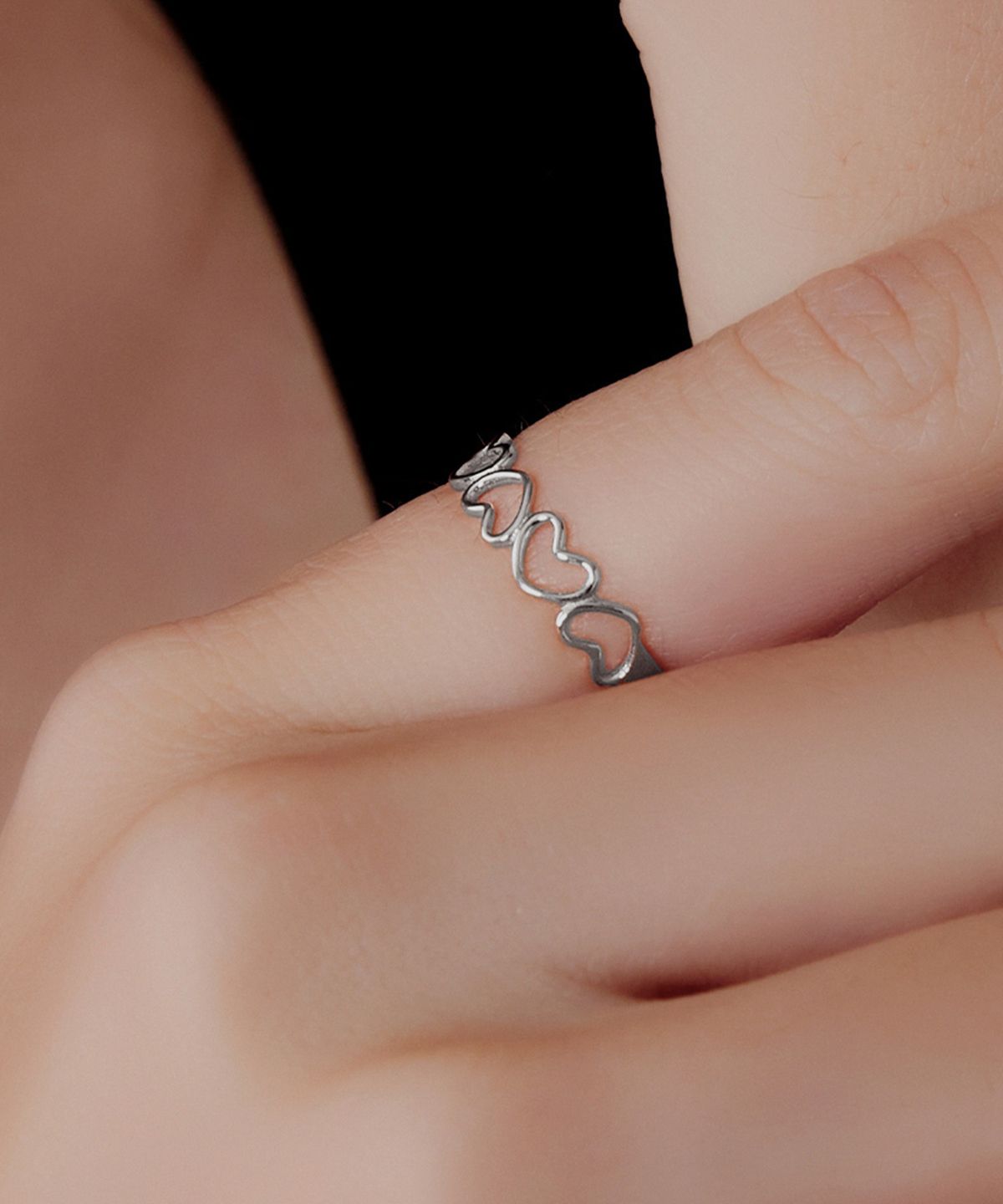 엘렌쥬얼리(HELENE JEWELRY) Silver 925 실버 슬림 하트 미스 링 반지