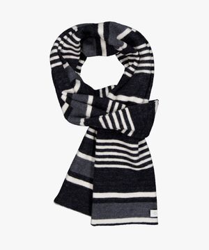 와이드 스트라이프 머플러 (블랙)