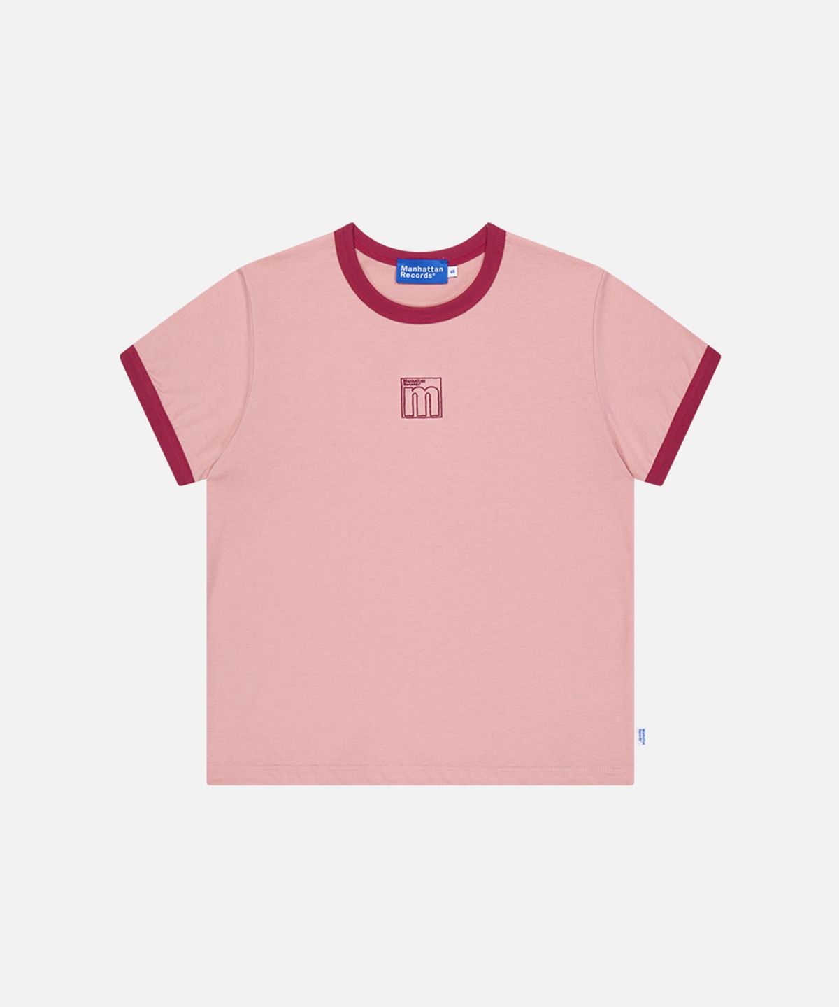 맨하탄레코즈(MANHATTAN RECORDS) MR W M Logo Ringer T-shirt - Pink