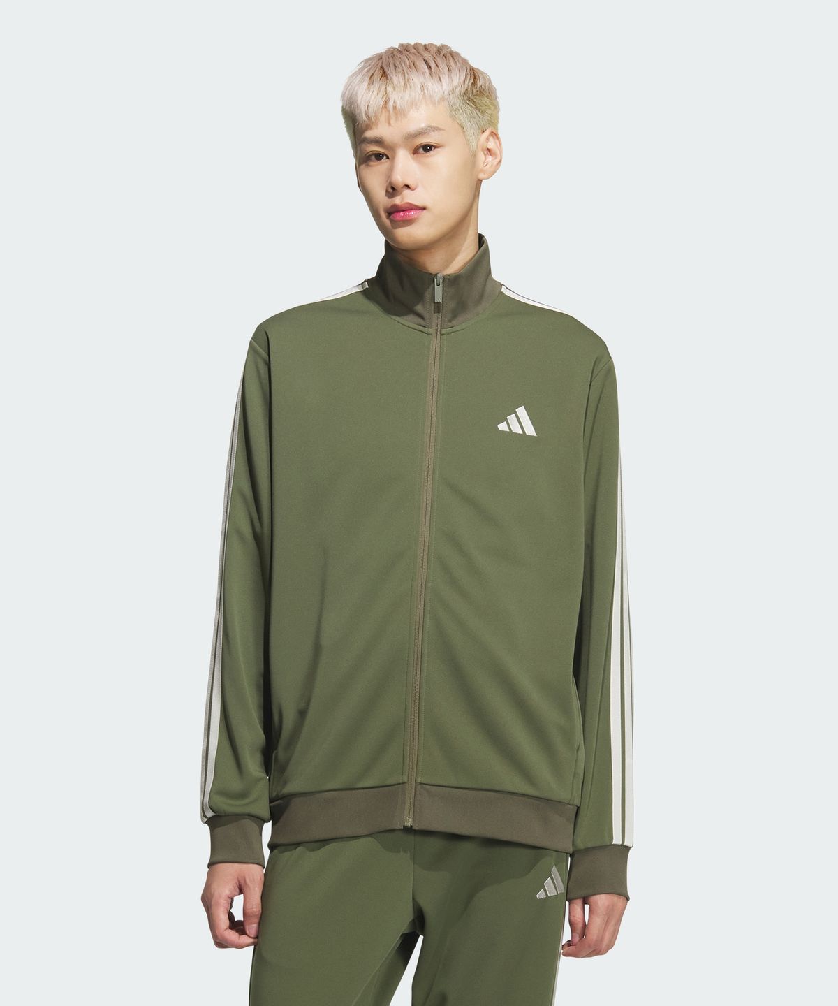 아디다스(ADIDAS) 3-스트라이프 레귤러 핏 더블 니트 트랙탑 KR6433