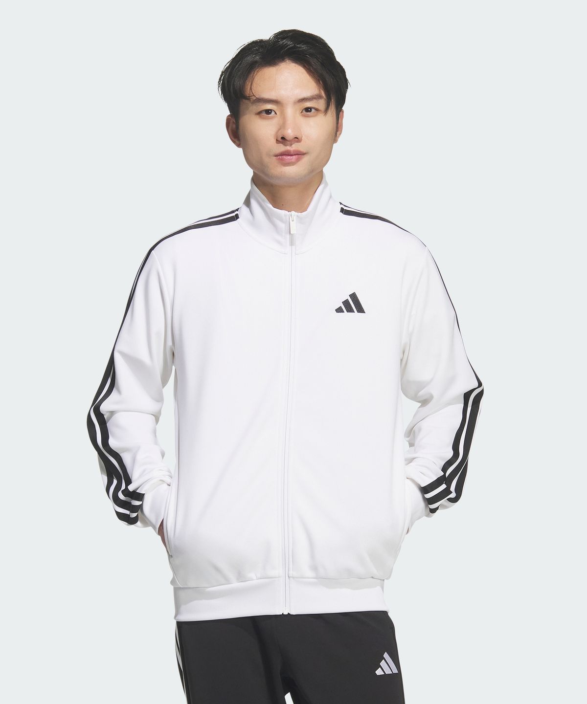 아디다스(ADIDAS) 3-스트라이프 레귤러 핏 더블 니트 트랙탑 KR6431