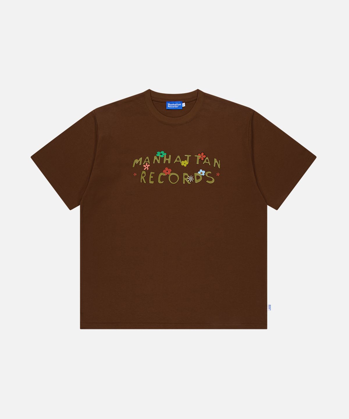 맨하탄레코즈(MANHATTAN RECORDS) MR Flower Logo T-shirt - Brown