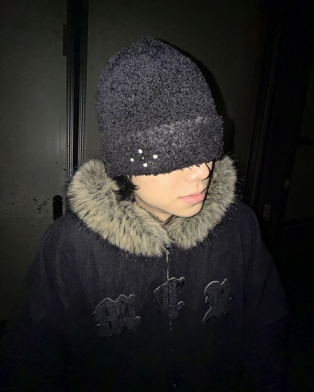 뭉(MWOONG) Stud teddy beanie
