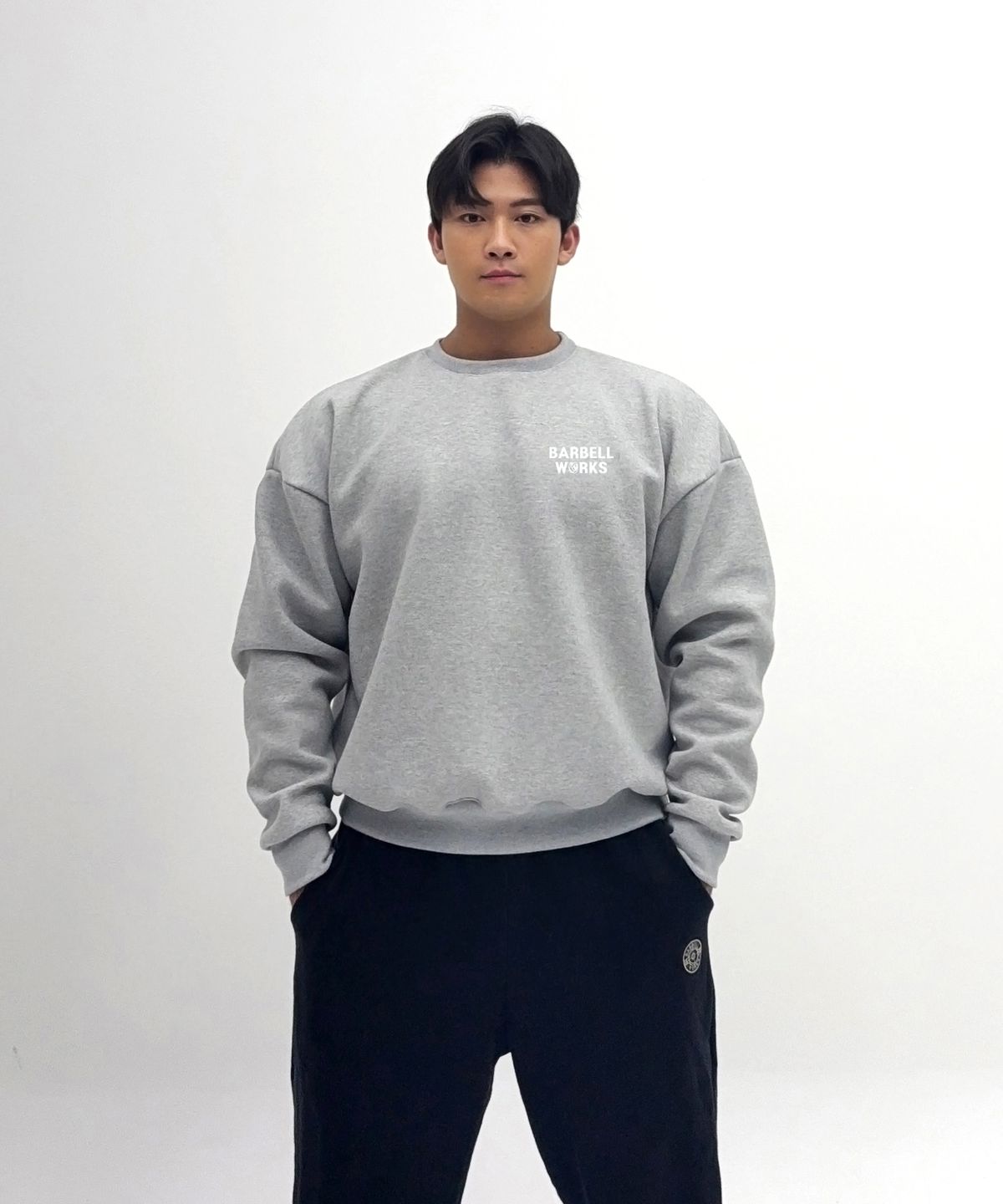 바벨웍스(BARBELLWORKS) 레터링 헤비고중량이중지 맨투맨