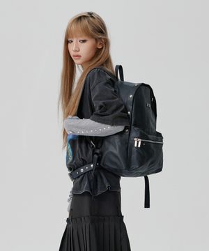 Stud Point Vintage Backpack Black
