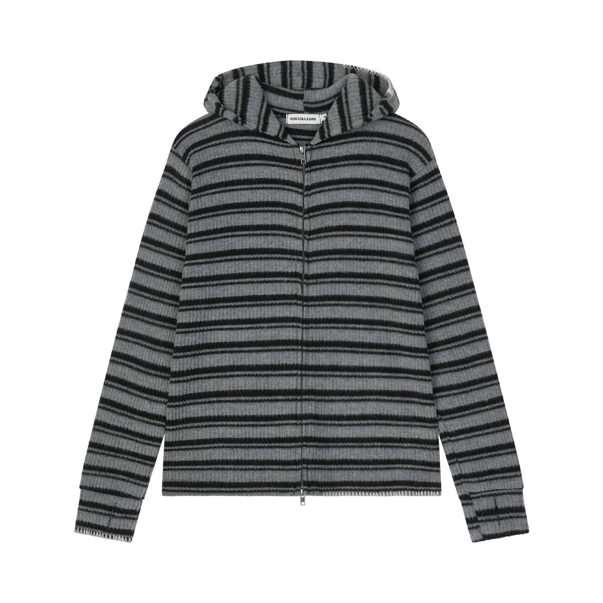 노쿨러스(NOSCOULEURS) UL KNIT ZIP HOODIE 02 BLACK