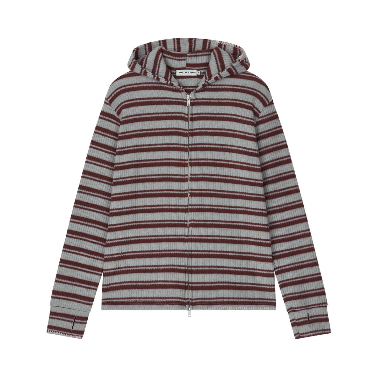 노쿨러스(NOSCOULEURS) UL KNIT ZIP HOODIE 02 BROWN