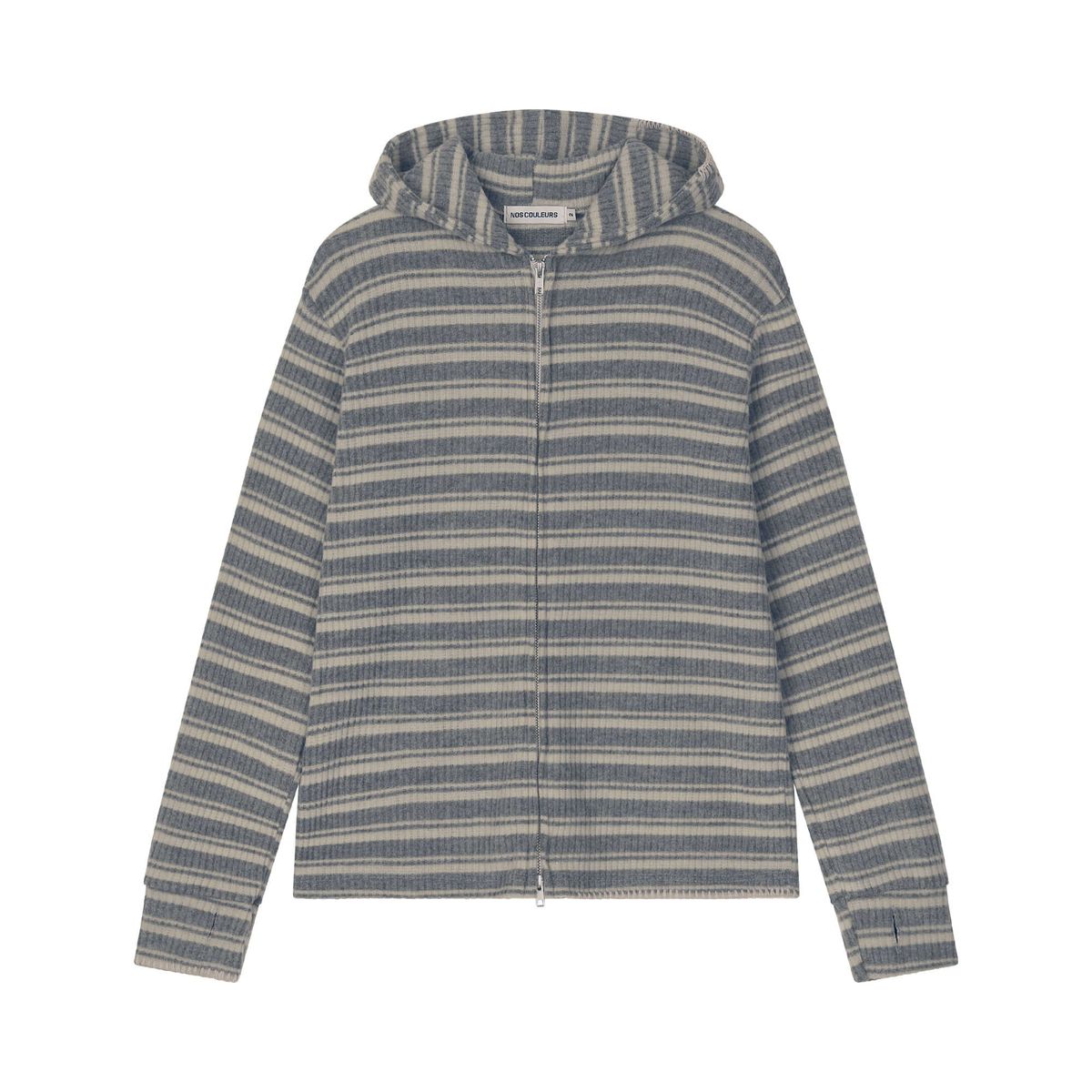 노쿨러스(NOSCOULEURS) UL KNIT ZIP HOODIE 02 LIGHT GREY