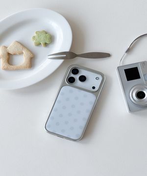 화이트 그레이도트 실버 에폭시 케이스