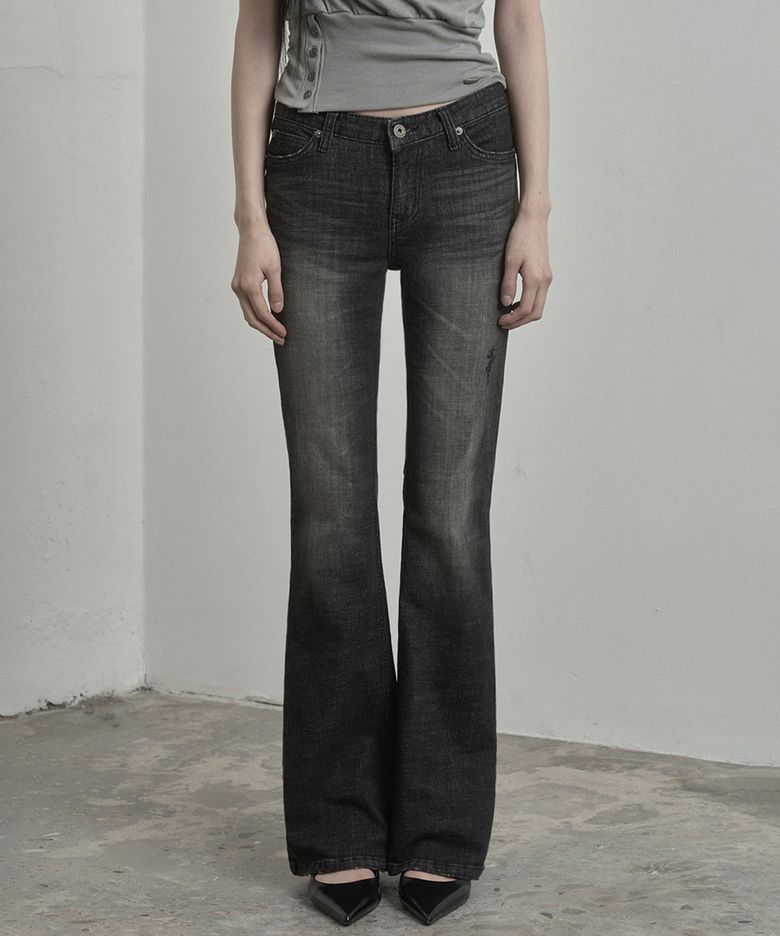 Vintage Scratch Bootcut Jeans (black)