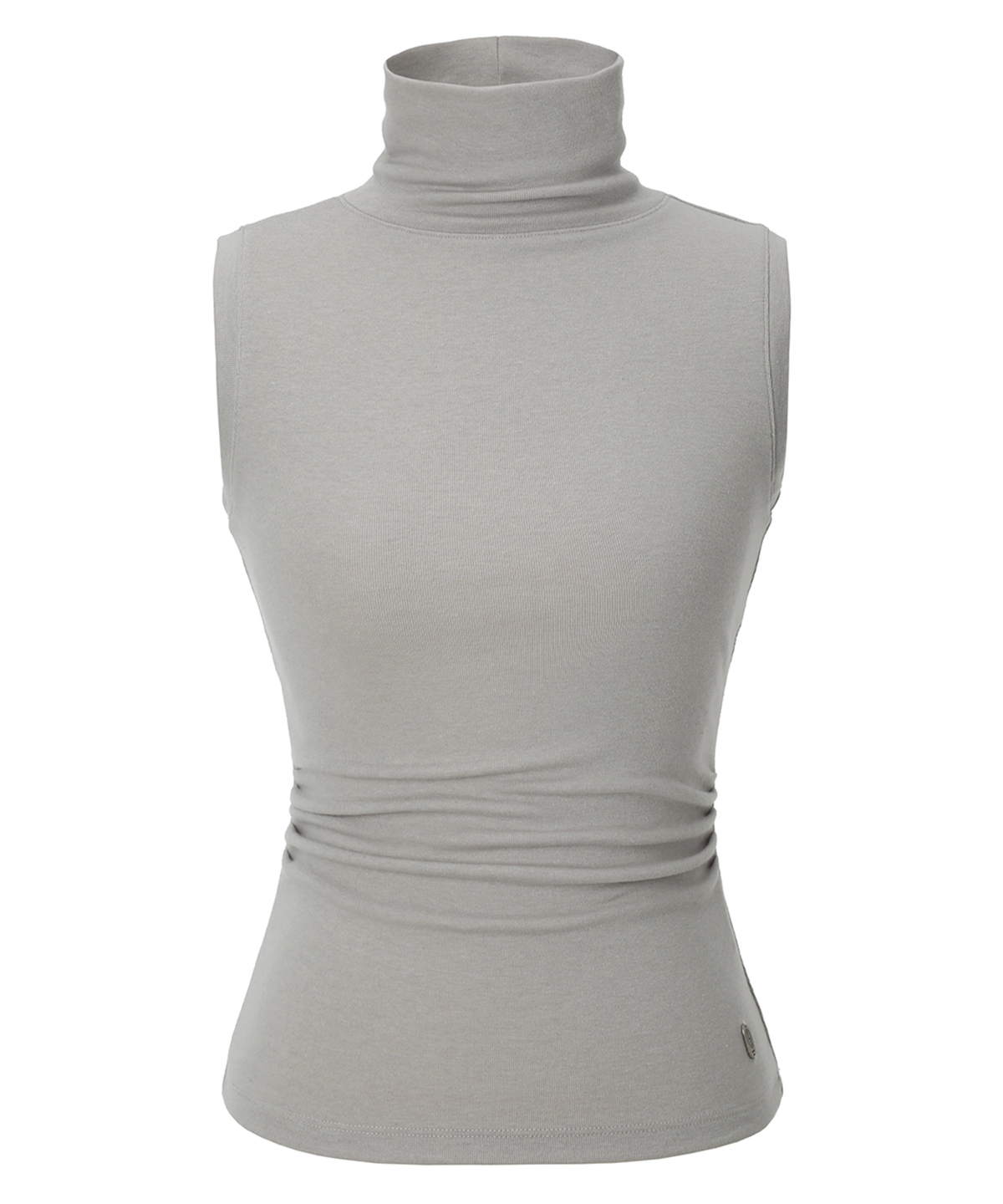 이네기(INEGI) Drape Turtleneck Top (sand beige)