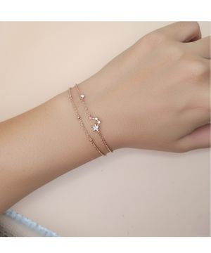 탄생석 두줄 팔찌[탄생석&별자리] 운명처럼 빛나는 탄생석과 시그니처 별자리 펜던트 로즈골드컬러 두줄팔찌