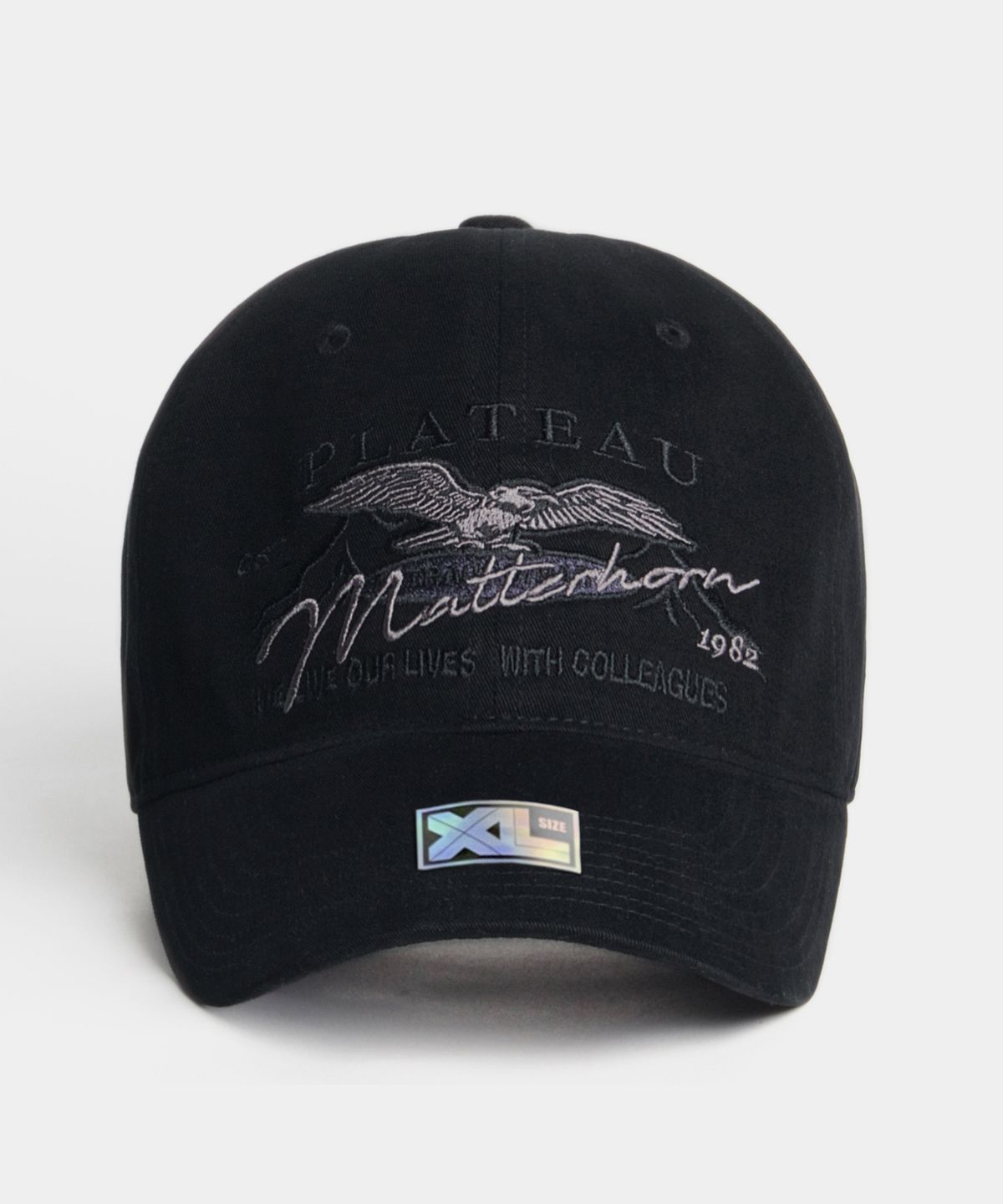 플래토(PLATEAU) 빅사이즈 피치원단 볼캡 XL MATT CAP BLACK