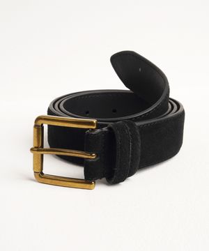 미니멀 스퀘어 스웨이드 벨트 (소가죽/블랙)