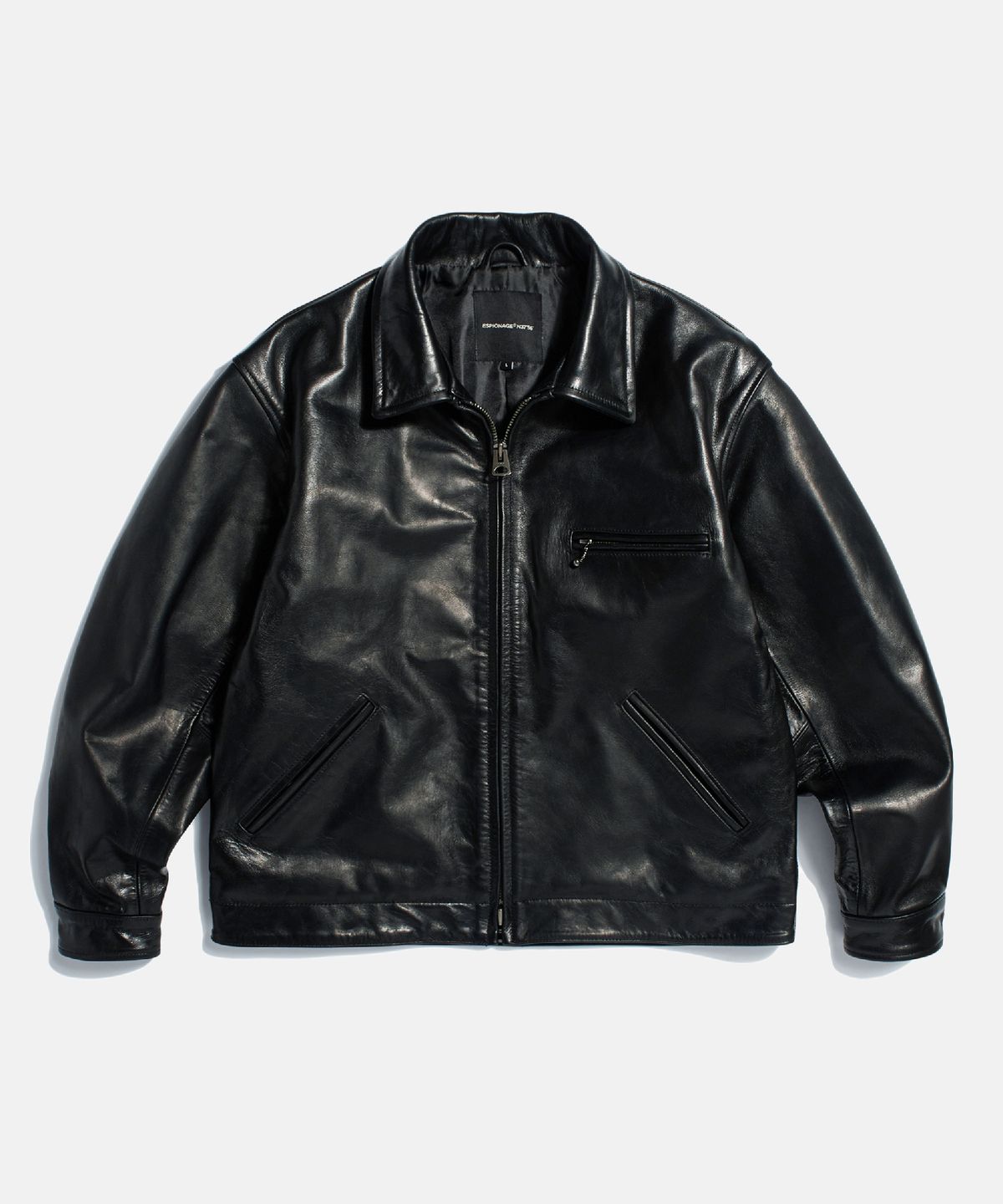 에스피오나지(ESPIONAGE) Buffalo Leather S.Rider Jacket Black