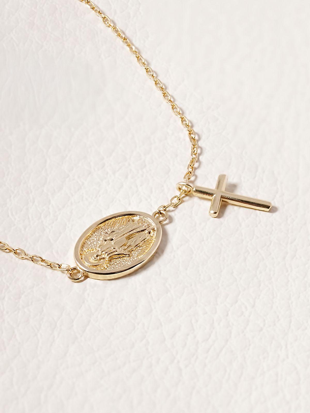 미니멀피어싱(MINIMALPIERCING) 14K 18K 세인트 드롭 십자가 팔찌