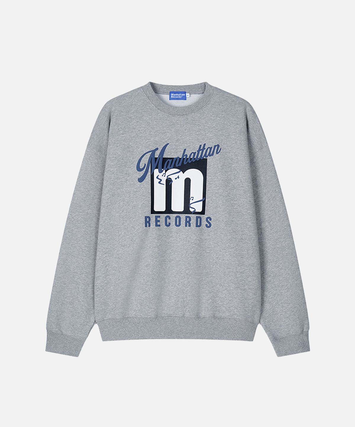 맨하탄레코즈(MANHATTAN RECORDS) MR Script Logo Crew Neck - Grey