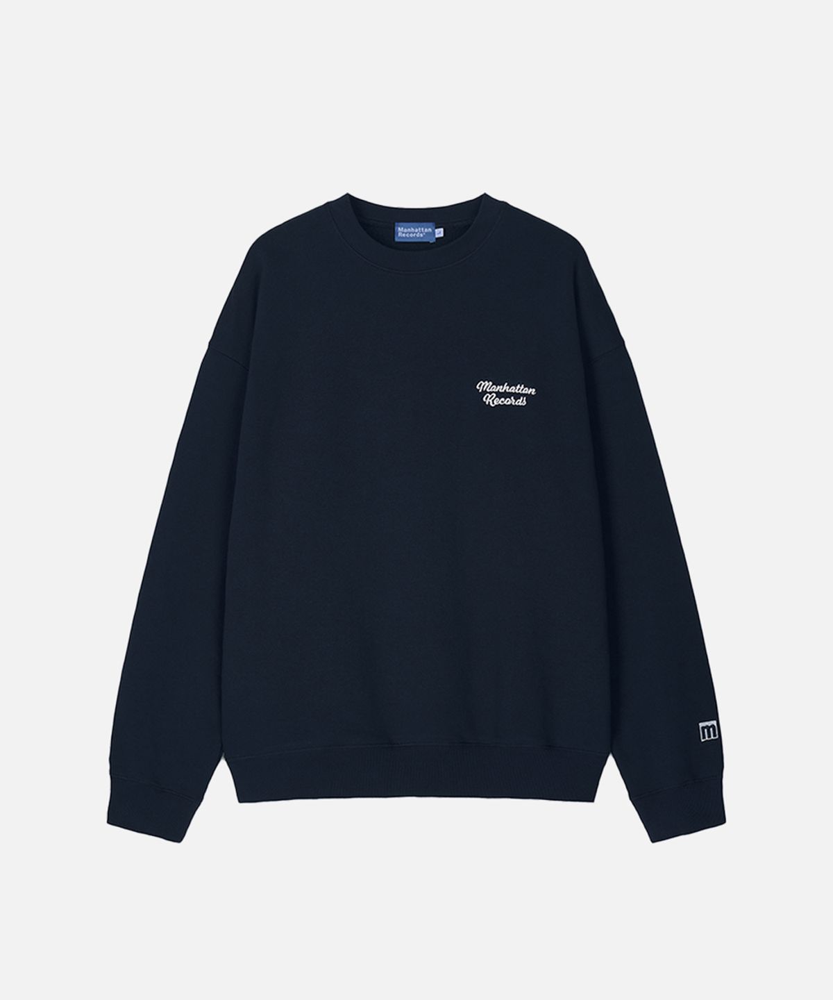 맨하탄레코즈(MANHATTAN RECORDS) MR Small Arch Logo Crew Neck - Navy