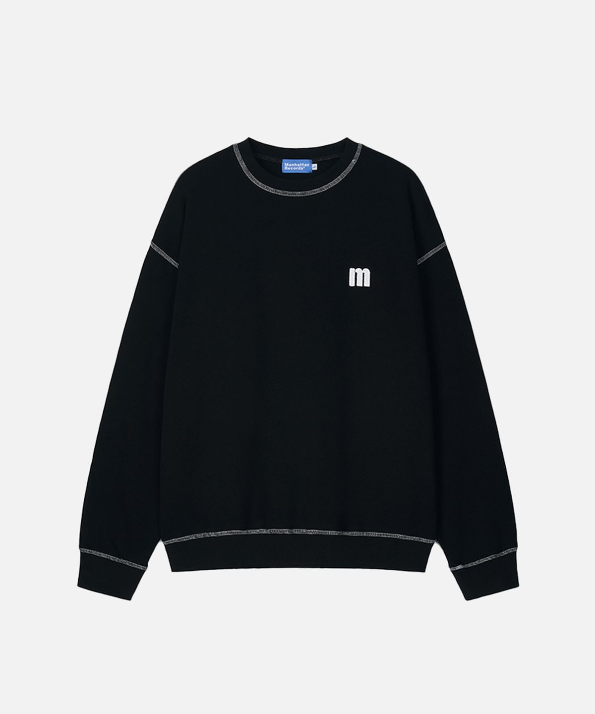 맨하탄레코즈(MANHATTAN RECORDS) MR Stitch Crew Neck - Black