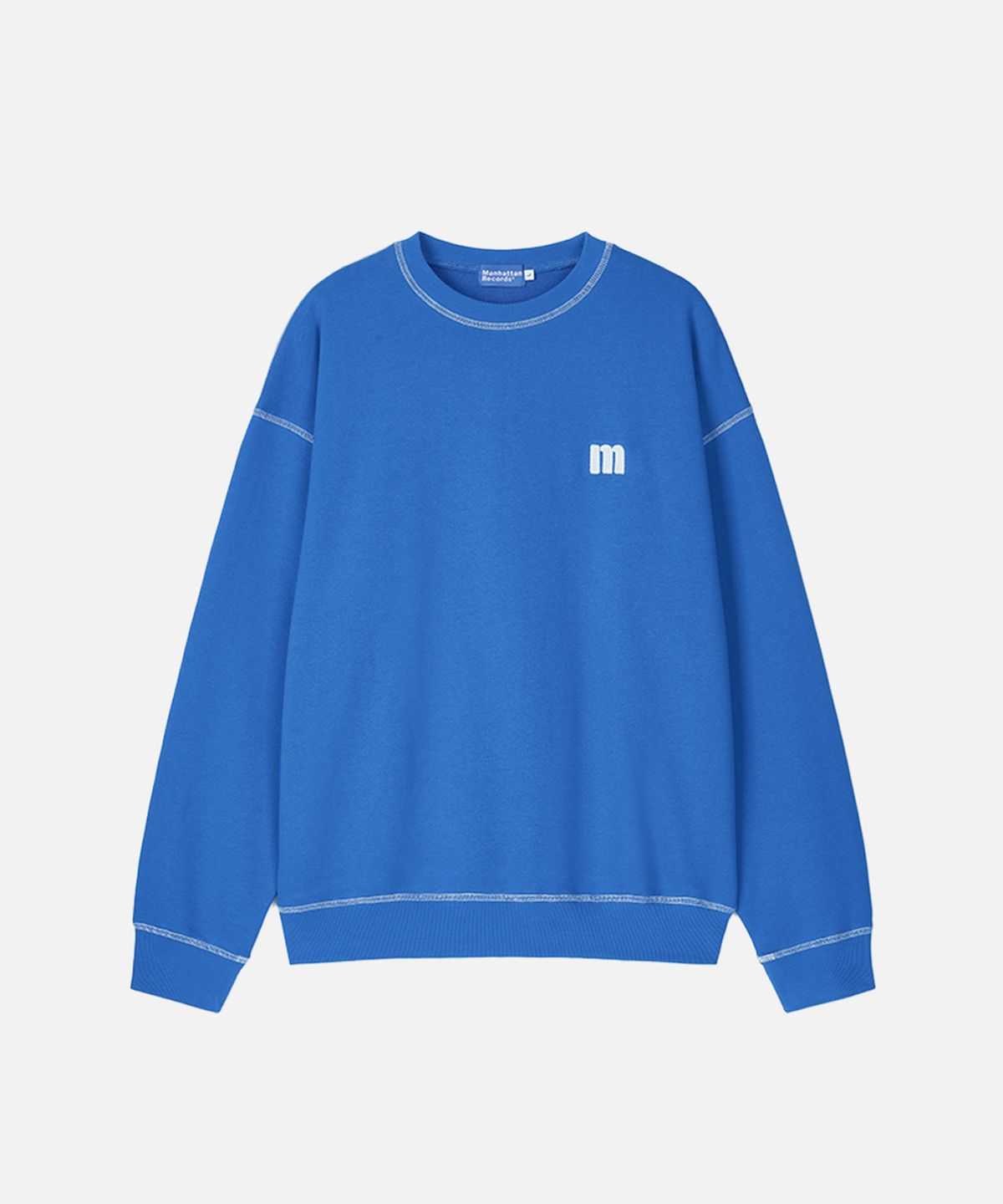 맨하탄레코즈(MANHATTAN RECORDS) MR Stitch Crew Neck - Blue