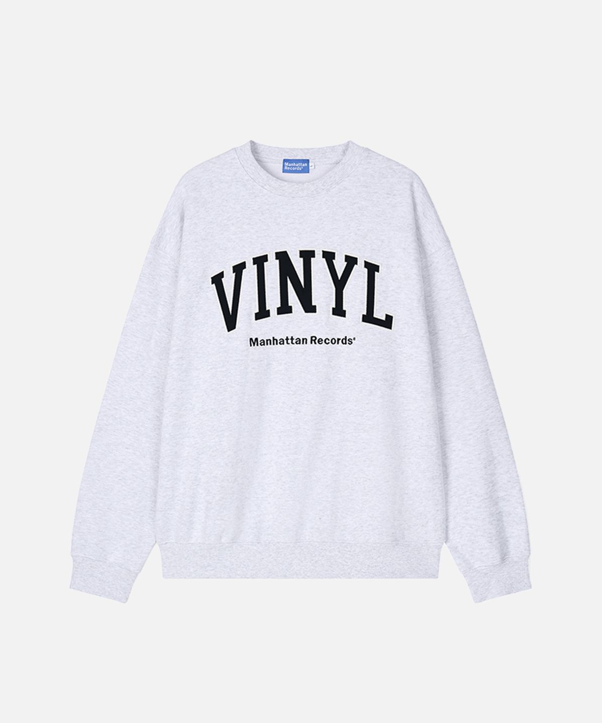 맨하탄레코즈(MANHATTAN RECORDS) MR VINYL Logo Crew Neck - Light Grey