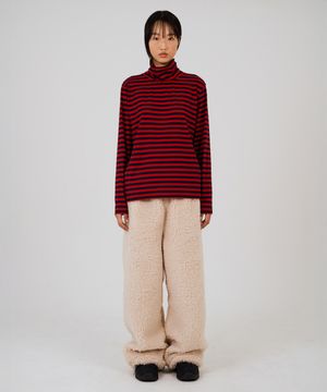 COLOR POP TURTLENECK T-SHIRT - RED NAVY