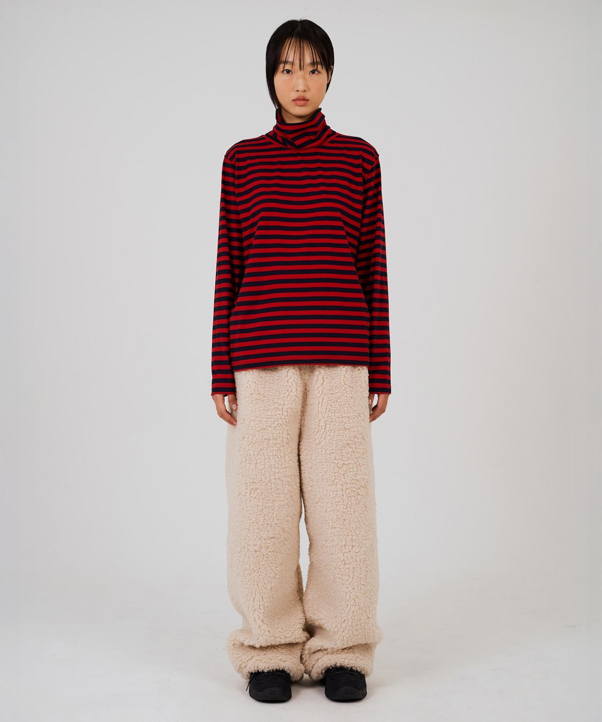 뎁크(DEPC) COLOR POP TURTLENECK T-SHIRT - RED NAVY