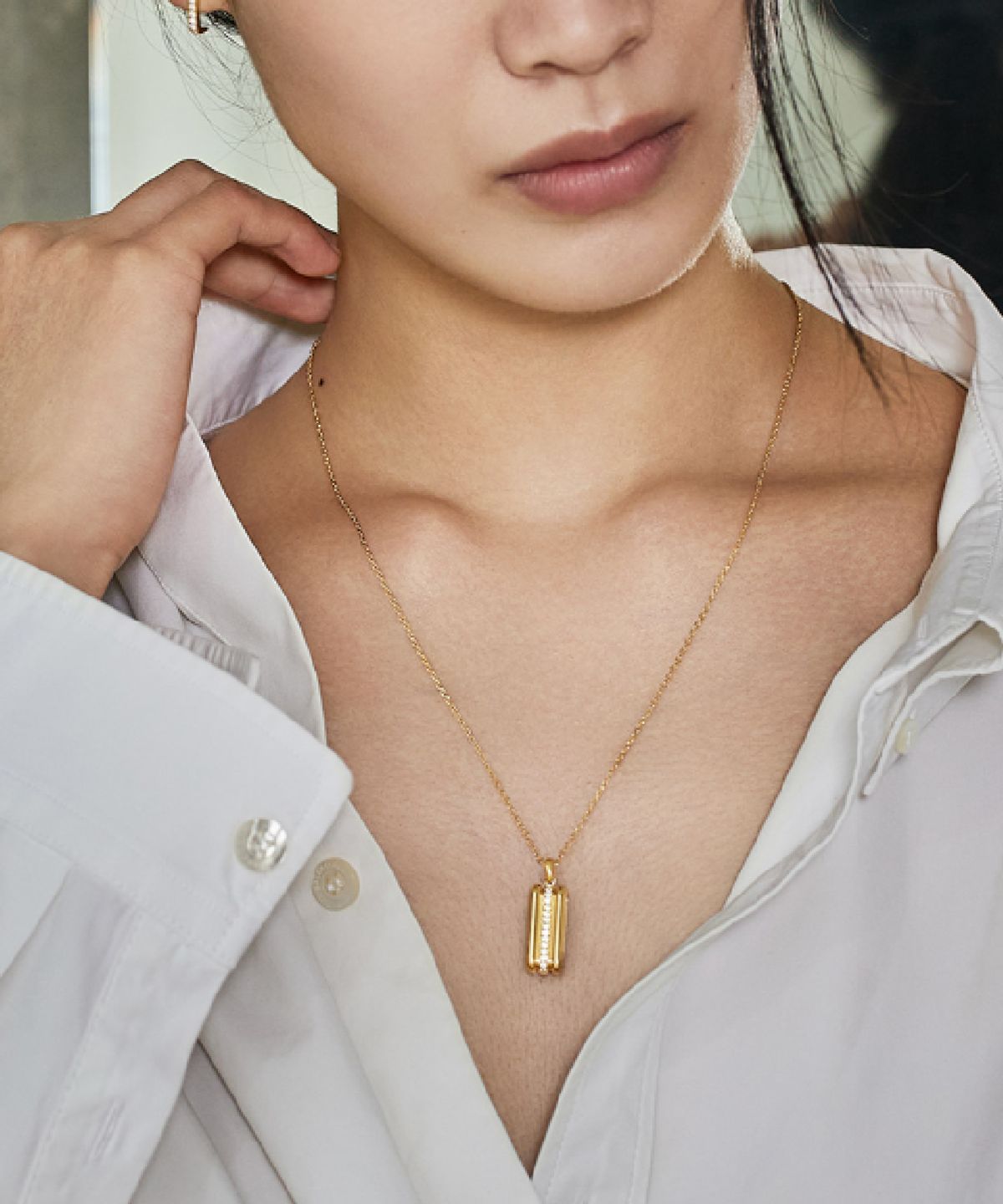 그라스마티네(GRASSE MATINEE) Triple Bar Necklace  Gold