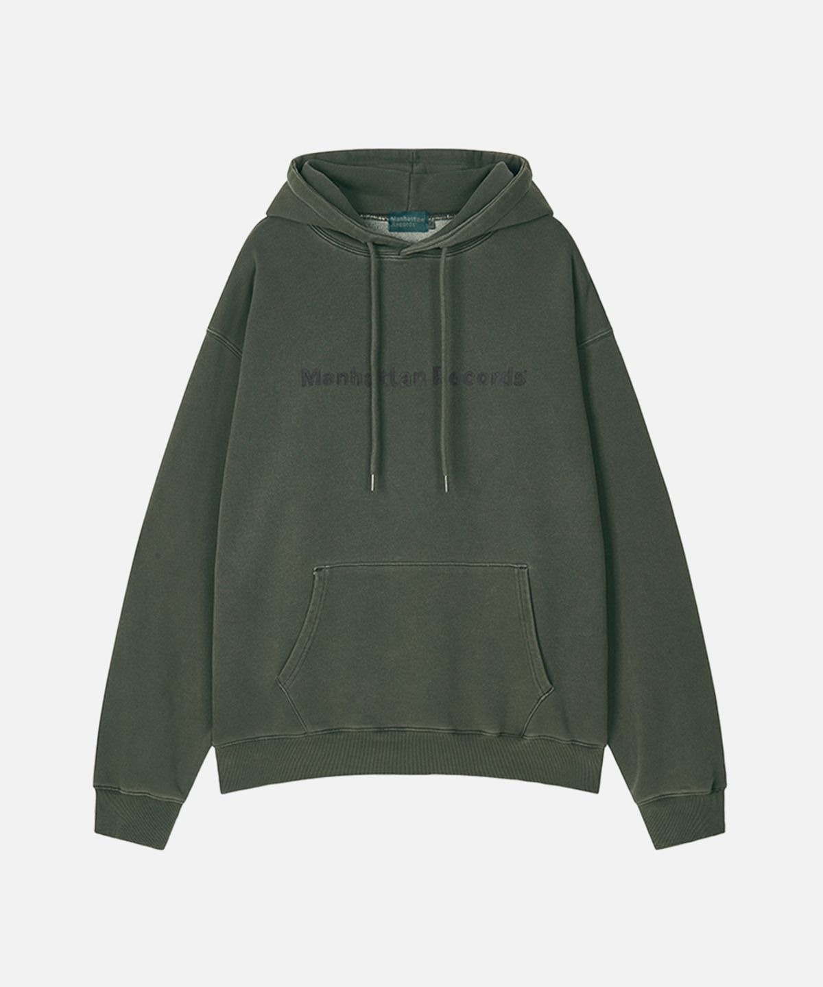 맨하탄레코즈(MANHATTAN RECORDS) MR Logo Washed Hoodie - Olive