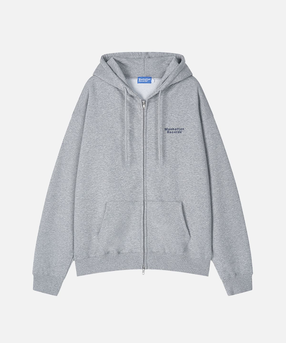 맨하탄레코즈(MANHATTAN RECORDS) Classic Logo Zip Up Hoodie - Grey