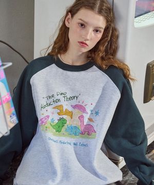 다이노 레글런 스웨트셔츠 진그린