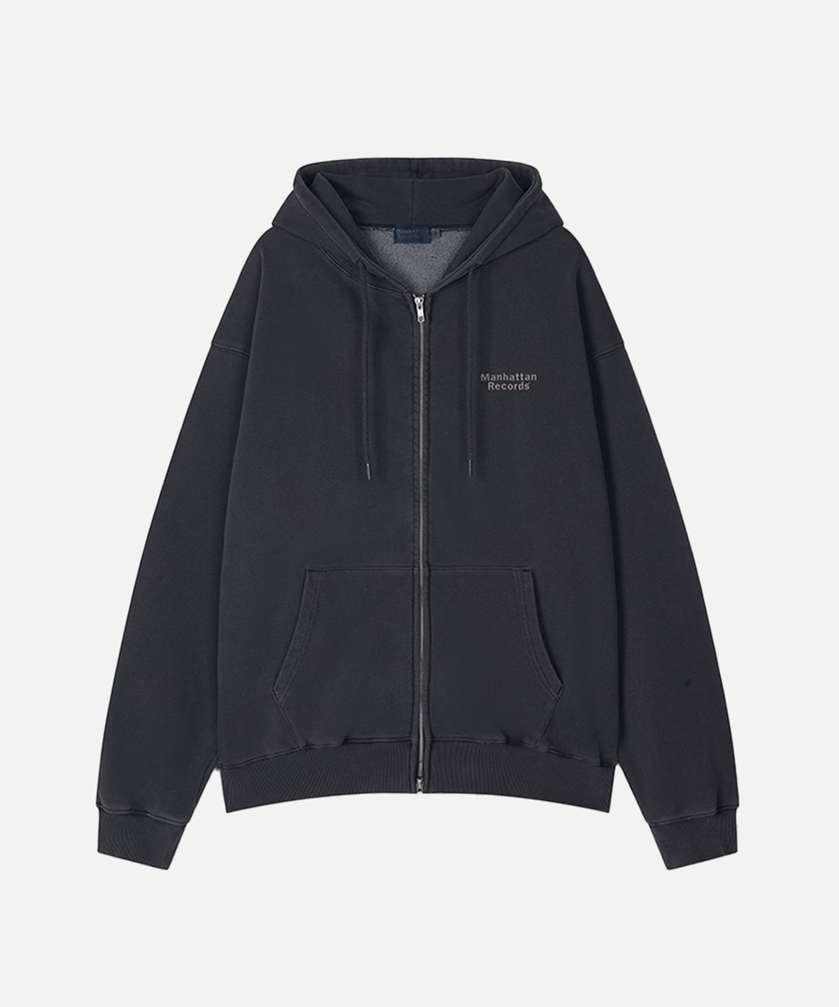 맨하탄레코즈(MANHATTAN RECORDS) Classic Logo PM Zip Up Hoodie - Charcoal