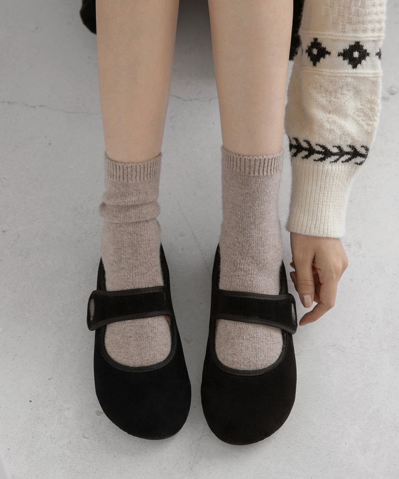 Piglet 피글렛 벨크로 키높이 털 메리제인 3cm