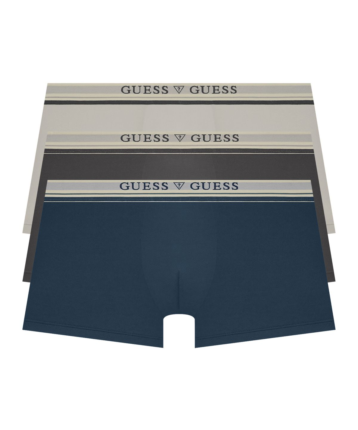 게스언더웨어(GUESS UNDERWEAR) 크림밴드 에어로쿨 드로즈 세트 3PACK (LGY/CH/NY)