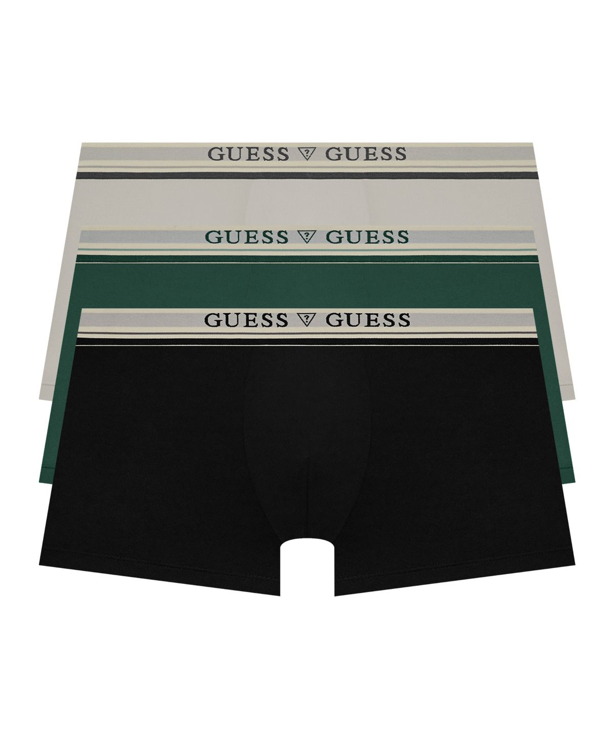 게스언더웨어(GUESS UNDERWEAR) 크림밴드 에어로쿨 드로즈 세트 3PACK (BK/GR/LGY)