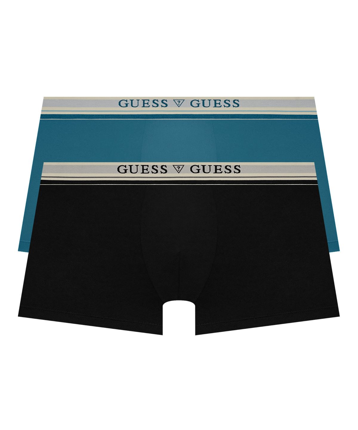 게스언더웨어(GUESS UNDERWEAR) 크림밴드 에어로쿨 드로즈 세트 2PACK (BK/BGR)