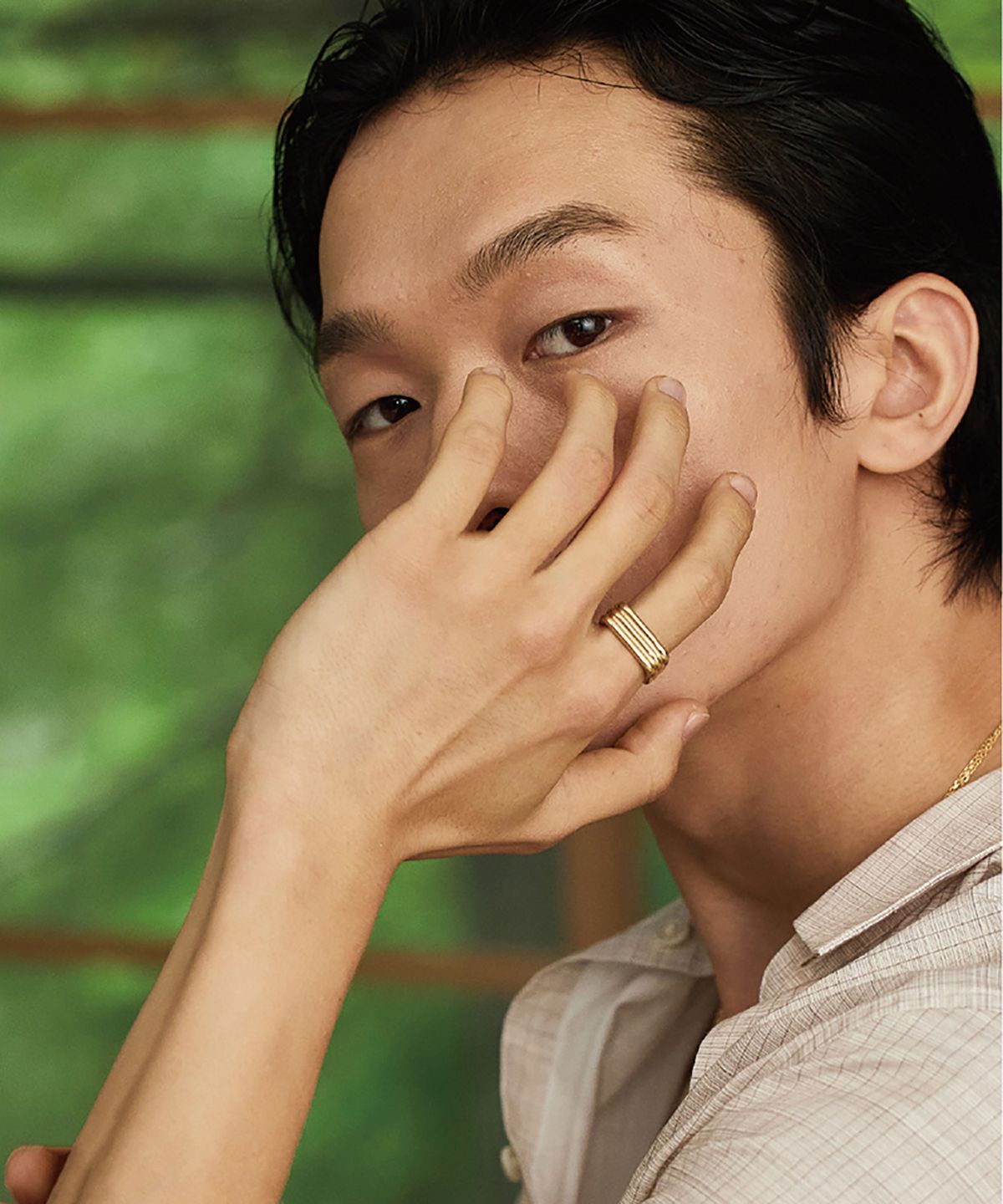 그라스마티네(GRASSE MATINEE) Triple Bar Ring  Gold