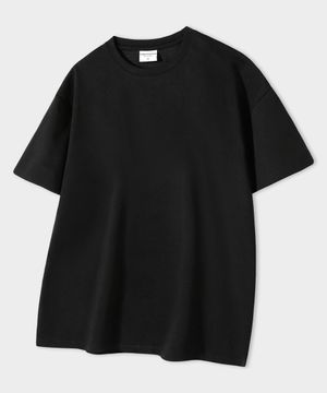 세미 크루넥 머슬핏 무지 반팔 티셔츠 [블랙]