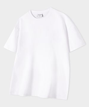 세미 크루넥 머슬핏 무지 반팔 티셔츠 [아이보리]