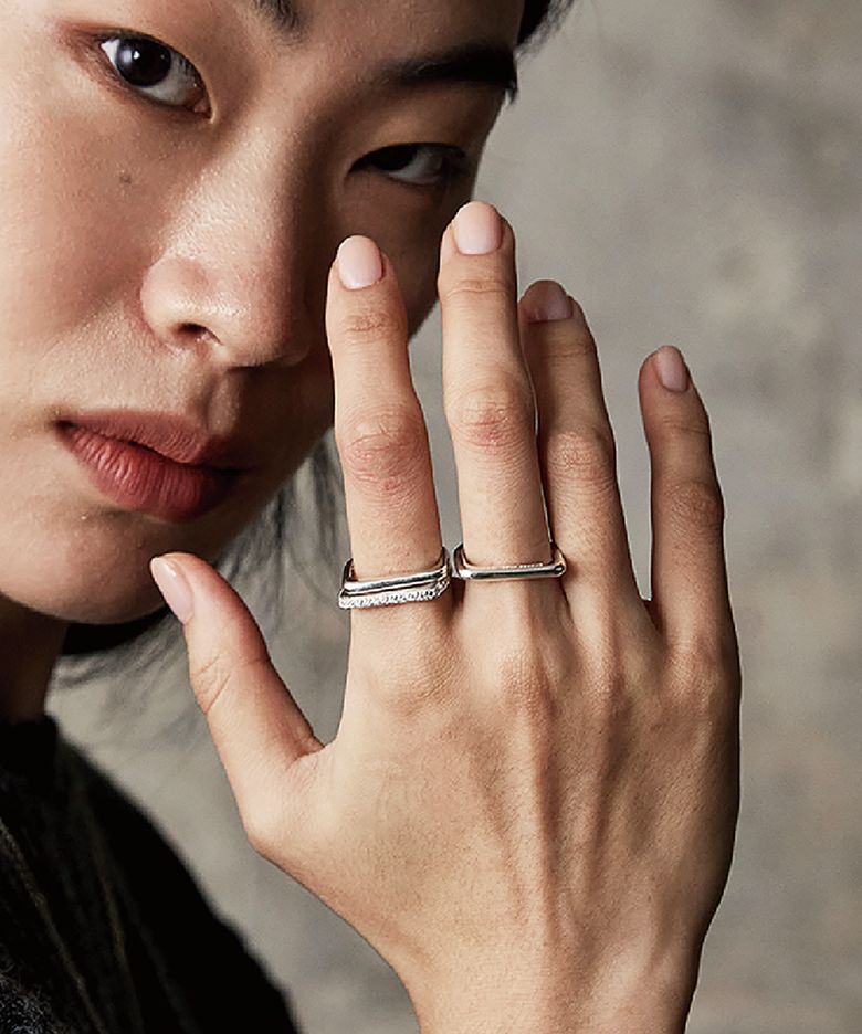 Triple Bar Set Ring Silver