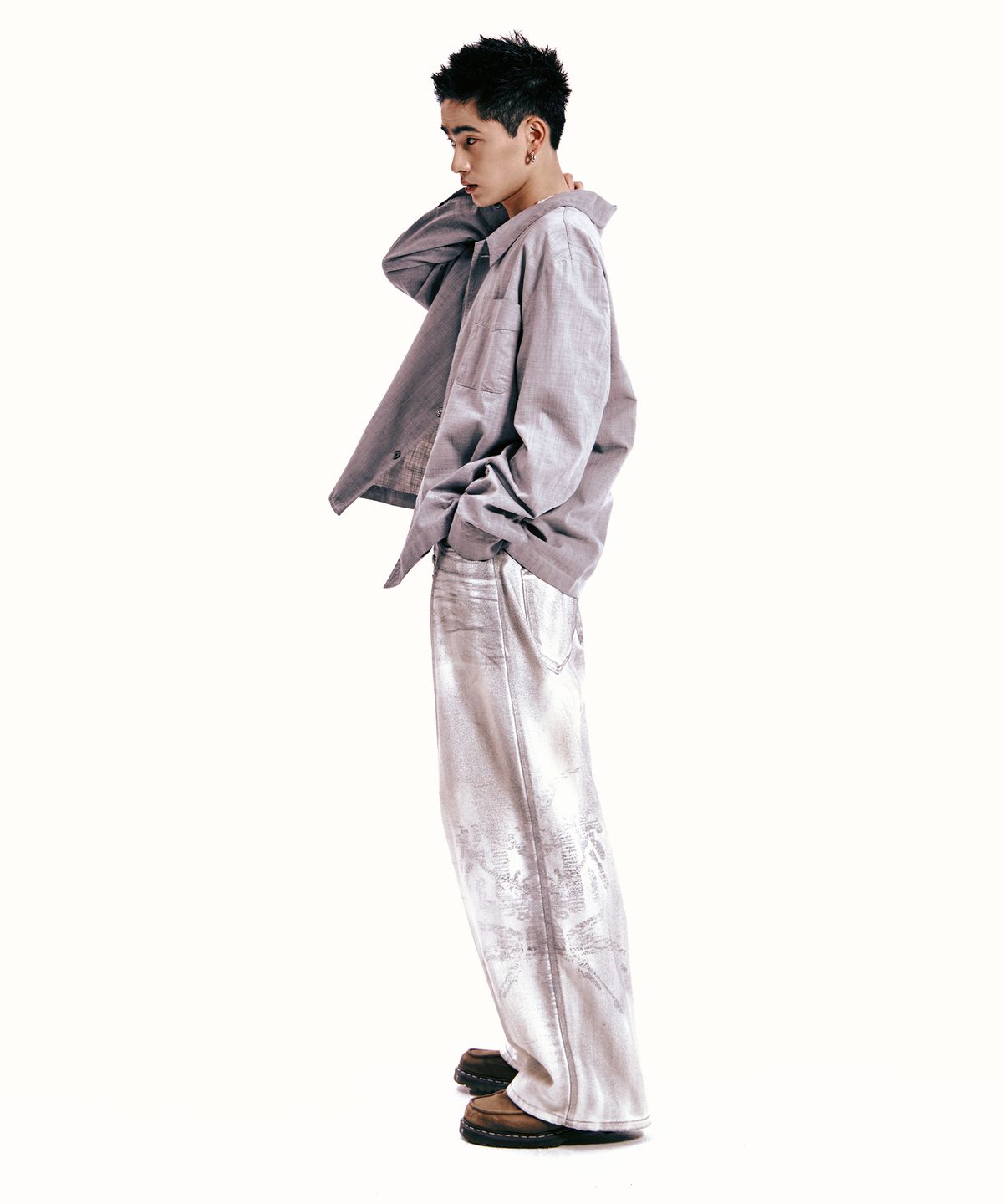 엔드릭스(EDLIX) Vintage lining printed denim (Vintage White)