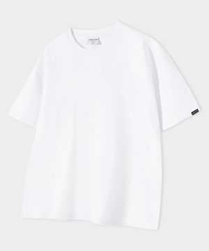 크롭 무지 오버핏 반팔 티셔츠 [화이트]