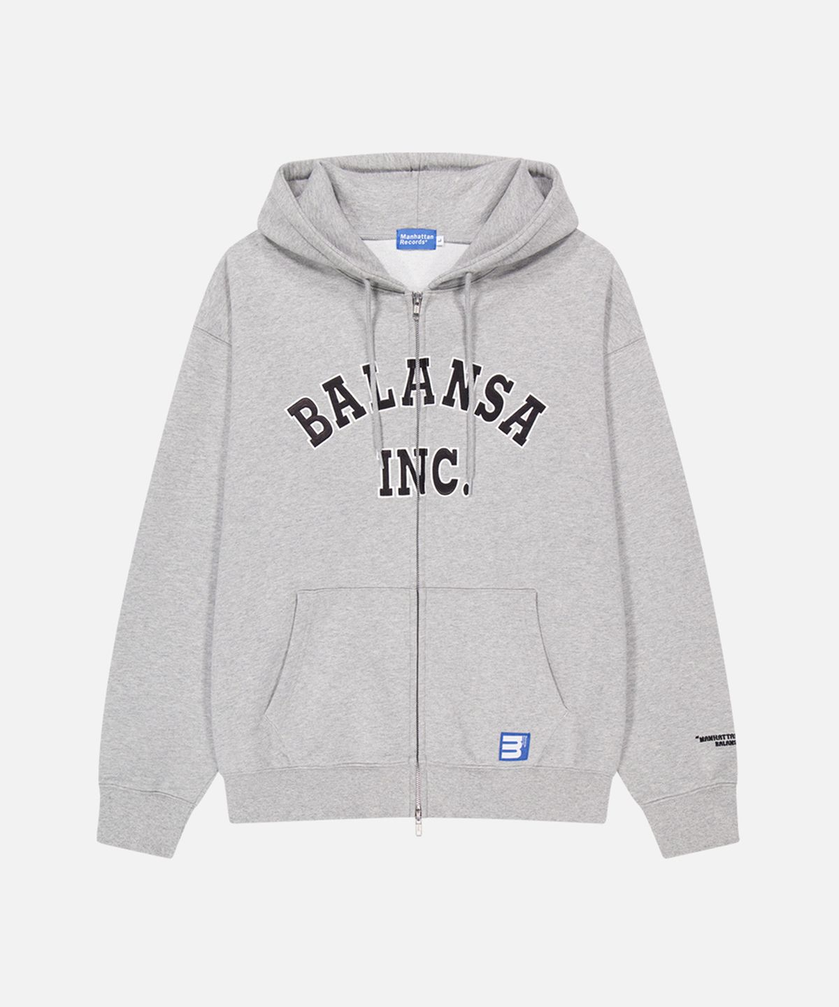 맨하탄레코즈(MANHATTAN RECORDS) MR x BALANSA Arch Zip Up Hoodie - Grey