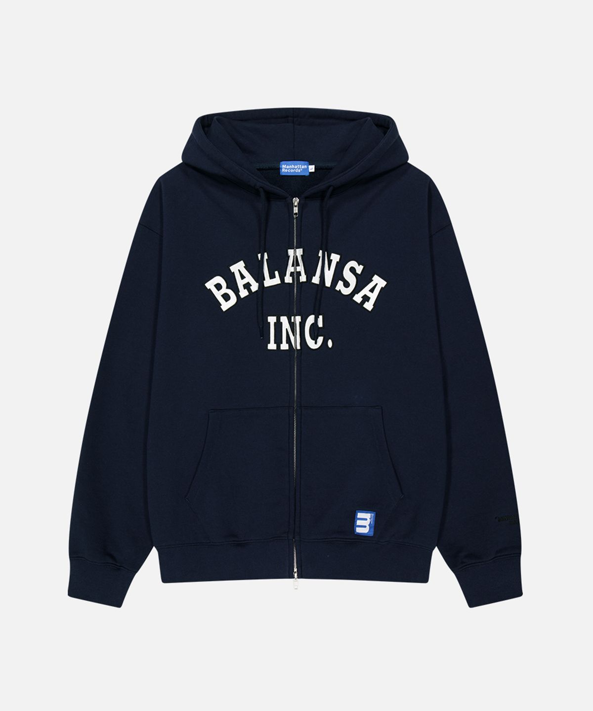 맨하탄레코즈(MANHATTAN RECORDS) MR x BALANSA Arch Zip Up Hoodie - Navy