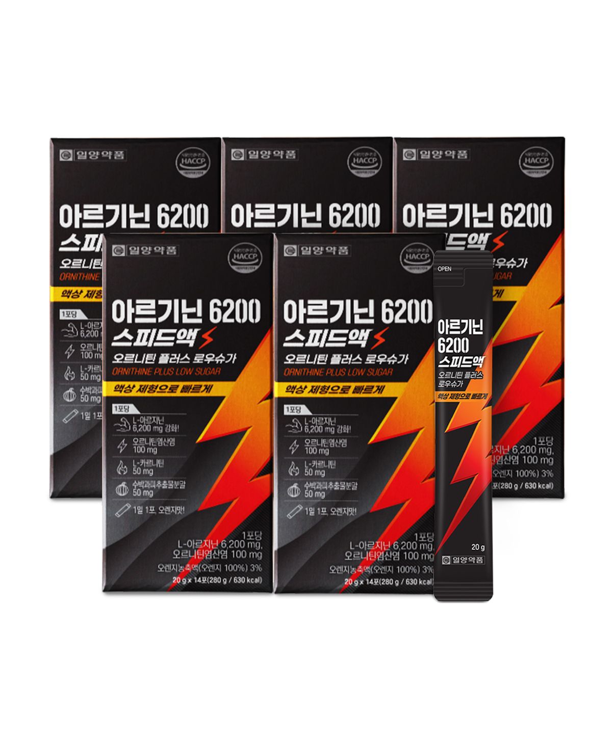 일양약품(IL-YANG PHARM) L아르기닌 6200 액상 아르지닌 오르니틴 20gX14포X5박스