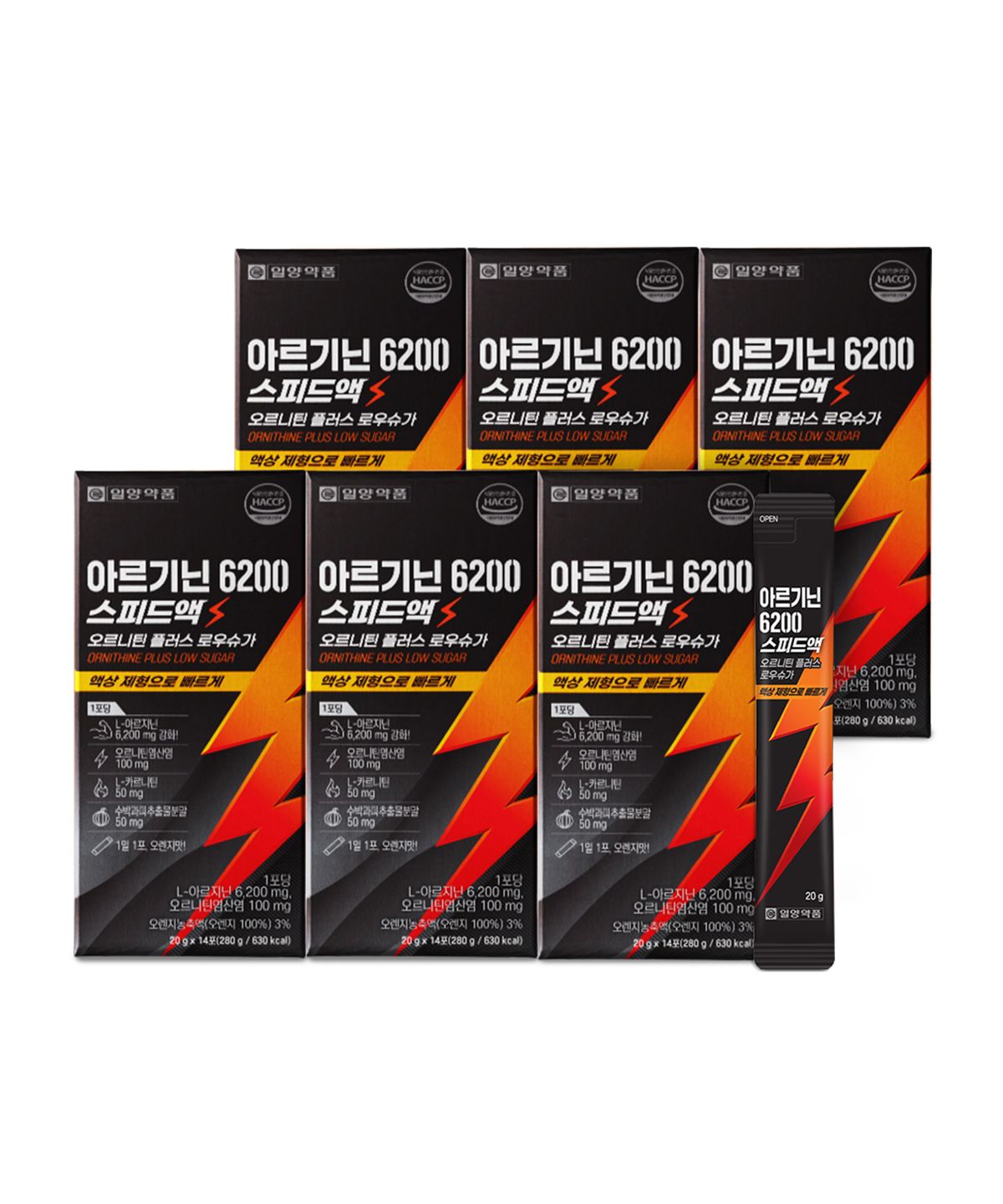 일양약품(IL-YANG PHARM) L아르기닌 6200 액상 아르지닌 오르니틴 20gX14포X6박스