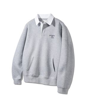 [본딩]히든 버튼 럭비 카라 스웨트셔츠 BK7826_그레이